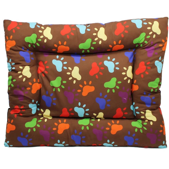 21"x25" Cozy Flat Pet Bed with Paw Print Design