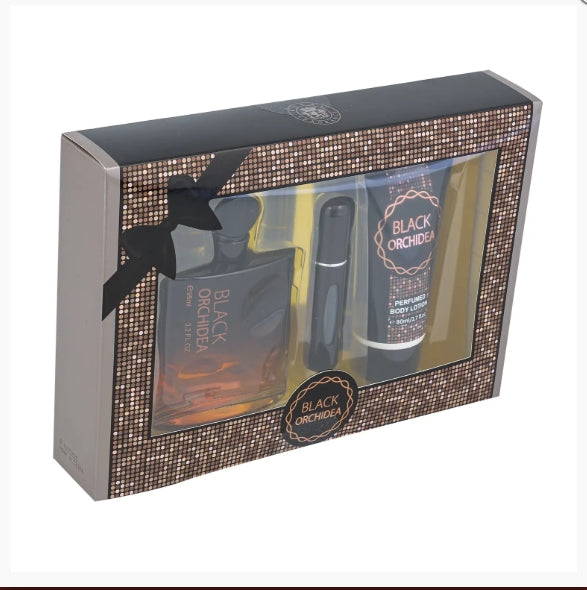 Black Orchidea Perfume and Body Lotion Gift Set, 3 Pieces