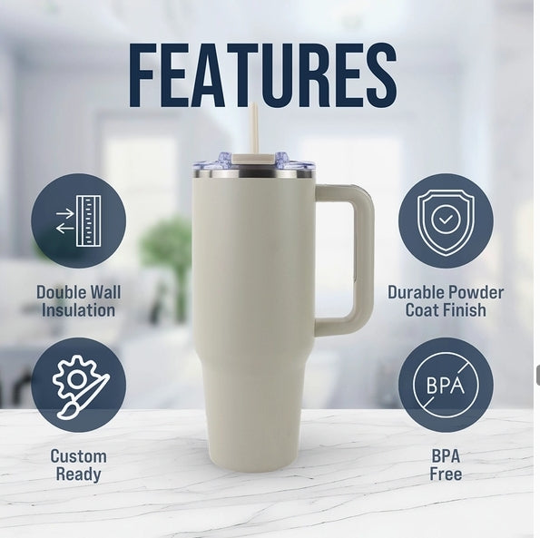 Hogg Big Swig 40 oz Tumbler with Handle and Straw