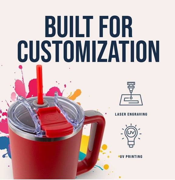 Hogg Big Swig 40 oz Tumbler with Handle and Straw