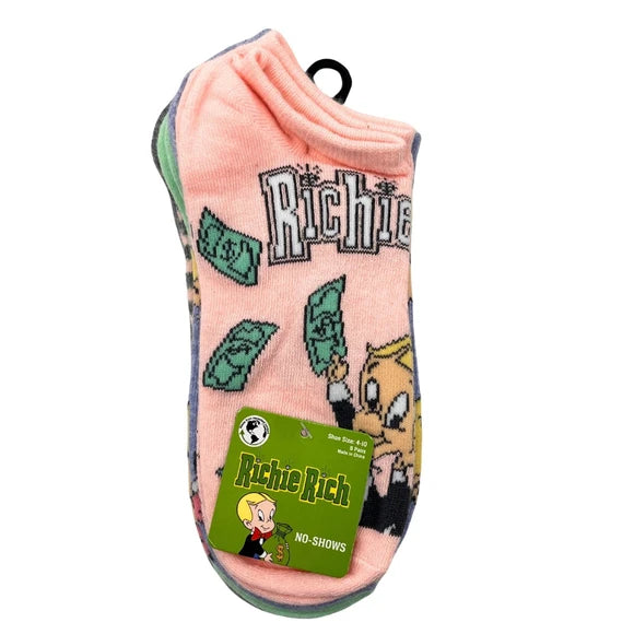 ONE 5 Pack Women's Pastel Colors Richie Rich No Show Socks- Size 9-11 5