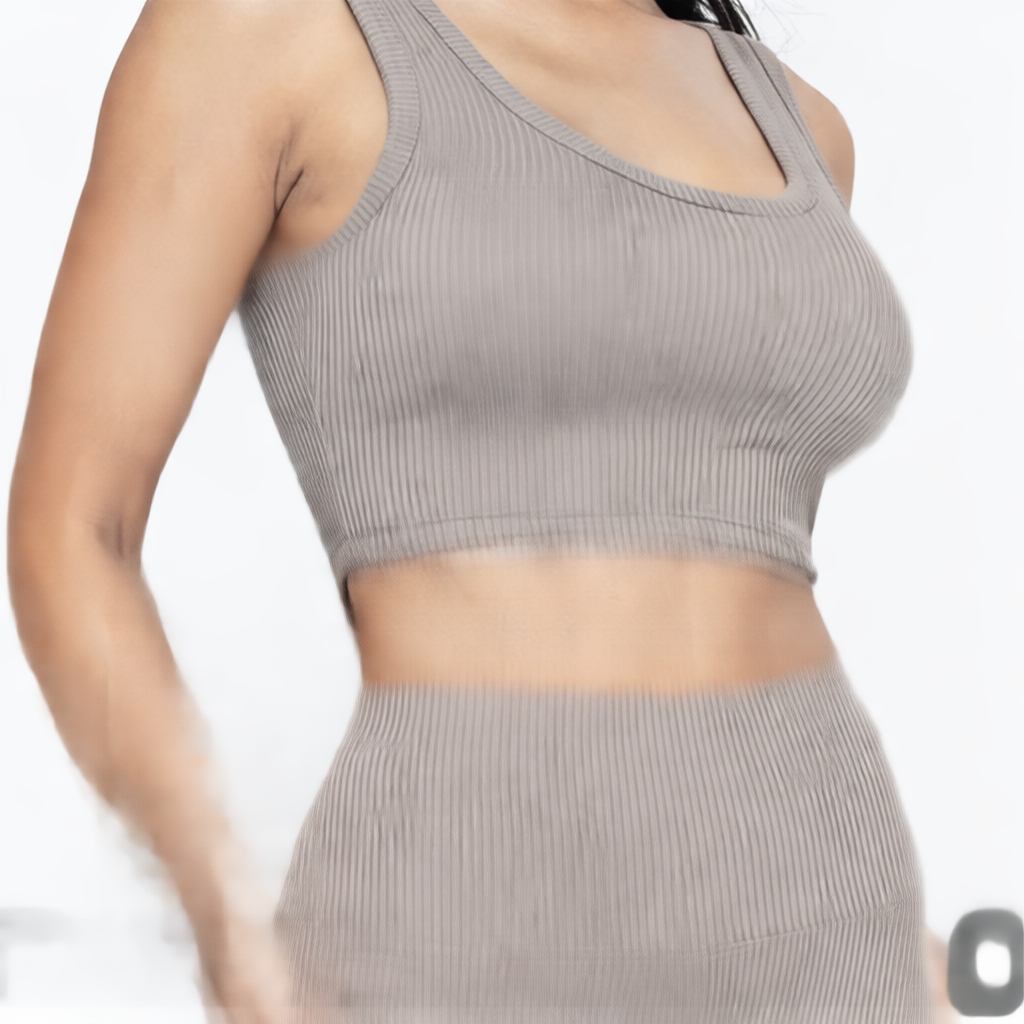 Ribbed Crop Top & Leggings Set